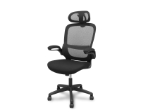 Silla Pro525 respaldo malla negro asiento tela color negro y cabecero