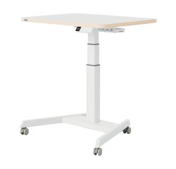 Bureau électrique compact assis-debout avec roulettes - blanc - Leitz Ergo