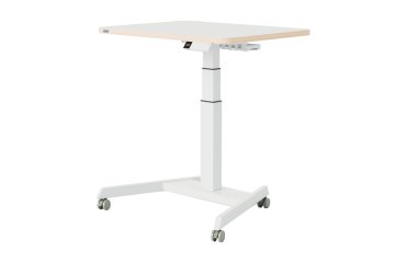Bureau électrique compact assis-debout avec roulettes - blanc - Leitz Ergo
