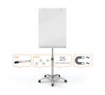 Pizarra de conferencia NOBO CRISTAL móvil, blanco brillante