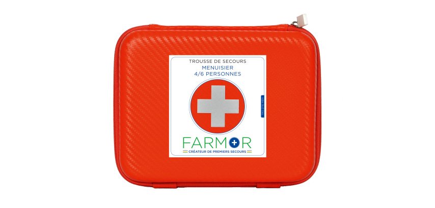 Trousse de secours Menuisier 4/6 personnes en PU orange