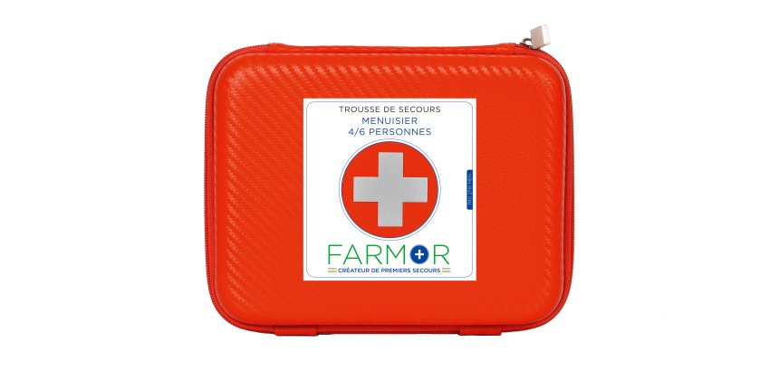 Trousse de secours Menuisier 4/6 personnes en PU orange