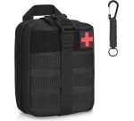 Kit de survie avec sac à dos 25 L noir/ rouge - trousse de secours 70 pièces