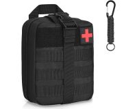 Kit de survie avec sac à dos 25 L noir/ rouge - trousse de secours 70 pièces