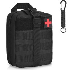 Kit de survie avec sac à dos 25 L noir/ rouge - trousse de secours 70 pièces