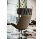 CLEO lounge chair with aluminum legs in Bronze color
