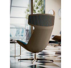 CLEO Lounge-Sessel mit Aluminiumgestell in Bronze-Farbe