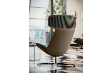CLEO lounge chair with aluminum legs in Bronze color