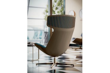 Fauteuil lounge CLEO  piètement aluminium coloris Bronze
