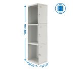 Taquilla continuación desmontada Simon Locker Prof.Dism.3 puerta 1/3 adi gris