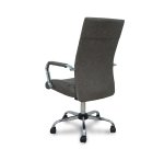 Chaise de bureau Opti527 - Mécanisme d'inclinaison - simili cuir gris - piétement chromé - Accoudoirs fixes - Sans appui-tête - Roulettes en nylon 50 mm