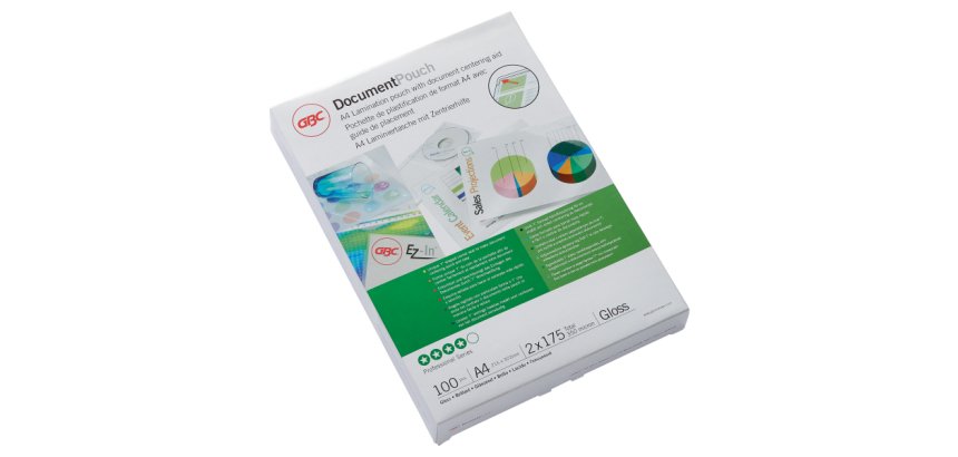 Paquete de 100 fundas de plastificación térmica GBC A4, 2 x 175 micras, brillante