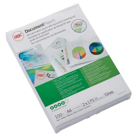 Paquete de 100 fundas de plastificación térmica GBC A4, 2 x 175 micras, brillante