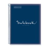 Notebook Emotions, Couverture souple, A4, quadrillage 5x5 mm, 80 feuilles de 1 couleur, Miquelrius, Bleu Marine.
