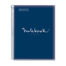 Notebook Emotions, Couverture souple, A4, quadrillage 5x5 mm, 80 feuilles de 1 couleur, Miquelrius, Bleu Marine.
