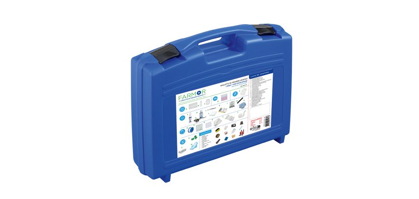 Mallette de secours PPMS (Plan Particulier de Mise en Sureté) avec talkie walkie