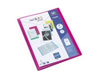 Protège-documents Propyglass Viquel personnalisable  A4 40 pochettes - 80 Vues - framboise