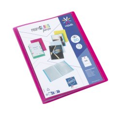 Protège-documents Propyglass Viquel personnalisable  A4 40 pochettes - 80 Vues - framboise