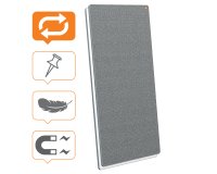 Pizarra de doble cara / Tablero de anuncios Move&Meet 1800 x 900 mm - marco gris