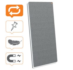 Pizarra de doble cara / Tablero de anuncios Move&Meet 1800 x 900 mm - marco gris