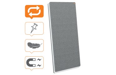 Pizarra de doble cara / Tablero de anuncios Move&Meet 1800 x 900 mm - marco gris