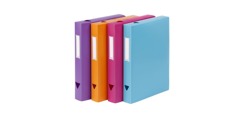 Boîte de classement plastique Viquel Class Doc - Essentiel Recycle - dos 4 cm - couleurs assorties