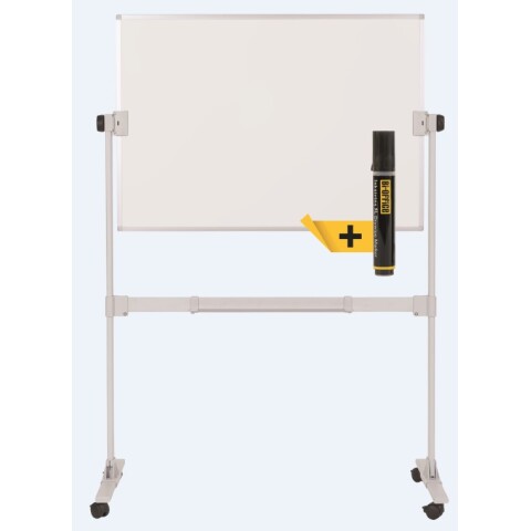 Pizarra volteable movil Ayda vitrificada blanca magnetica1065X750