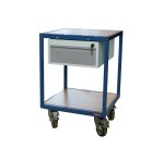 Petite servante établi 1 tiroir plateau bois médium 400 kg roue TPE
