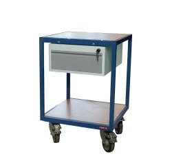 Petite servante établi 1 tiroir plateau bois médium 400 kg roue TPE