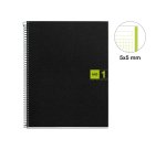 Notebook The Original, Couverture souple, A4, quadrillage 5x5 mm, 80 feuilles de 1 couleur, Miquelrius, Vert.
