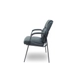 Sillón confidente Opti543 Foröl 4 patas con brazos fijos - Asiento y respaldo tapizados en similpiel color negro