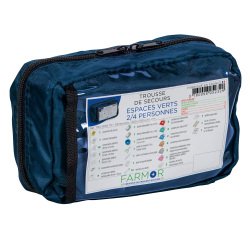 Trousse de secours Espaces verts 2/4 personnes en tissu bleu
