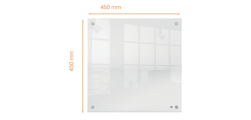 Pizarra acrílica mural NOBO, 450x450mm, transparente