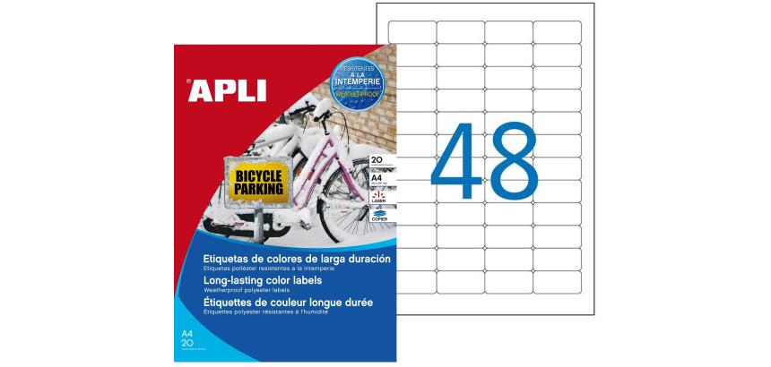 Etiquettes ultra-résistantes laser 45,7 x 21,2 mm jaunes Apli - Pochette de 960