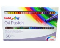 Ceras pasteles de aceite Oil Pastels Pentel - Caja de 50 surtidas