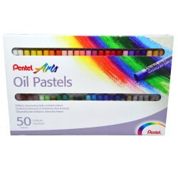 Ceras pasteles de aceite Oil Pastels Pentel - Caja de 50 surtidas