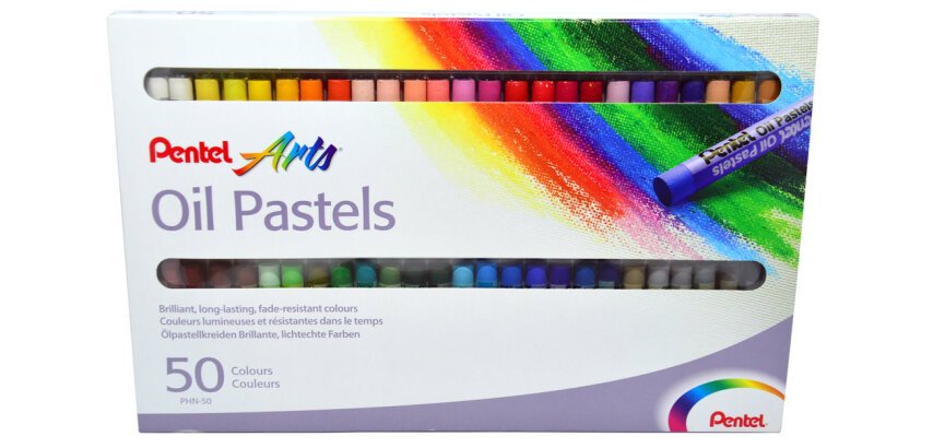 Ceras pasteles de aceite Oil Pastels Pentel - Caja de 50 surtidas