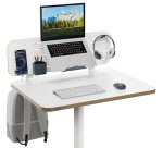 Bureau Leitz assis-debout à roulettes L 80 x P 60 cm compact + Organiseur de bureau avec support pour ordinateur portable  Leitz Ergo