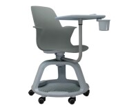 Silla Confidente con ruedas y bandeja giratoria azul 46cms