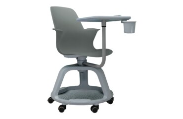 Silla Confidente con ruedas y bandeja giratoria azul 46cms