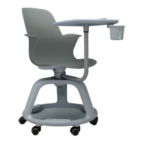 Silla Confidente con ruedas y bandeja giratoria azul 46cms - Gris - Interior y exterior - Gris claro