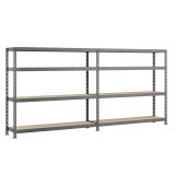 Rayonnage MODULO - Etagère Rack double - 8 plateaux