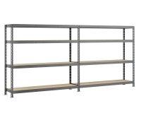 Rayonnage MODULO - Etagère Rack double - 8 plateaux