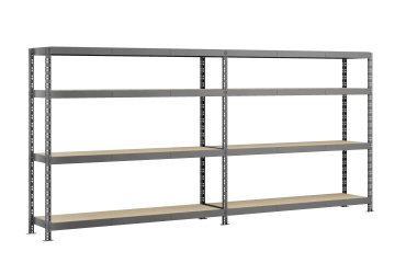Rayonnage MODULO - Etagère Rack double - 8 plateaux