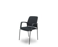 Sillas Opti519 respaldo malla negra asiento tela negra - Pack de 4