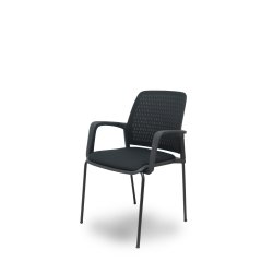 Sillas Opti519 respaldo malla negra asiento tela negra - Pack de 4