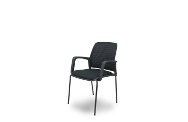 Sillas Opti519 respaldo malla negra asiento tela negra - Pack de 4