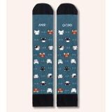Calcetines "Amor Gatuno" verde talla 42-46
