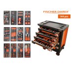 Servante équipée de 144 outils avec 12 modules