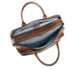Sacoche ordinateur cuir avec housse intégrée pour ordinateur 15,6" - large
